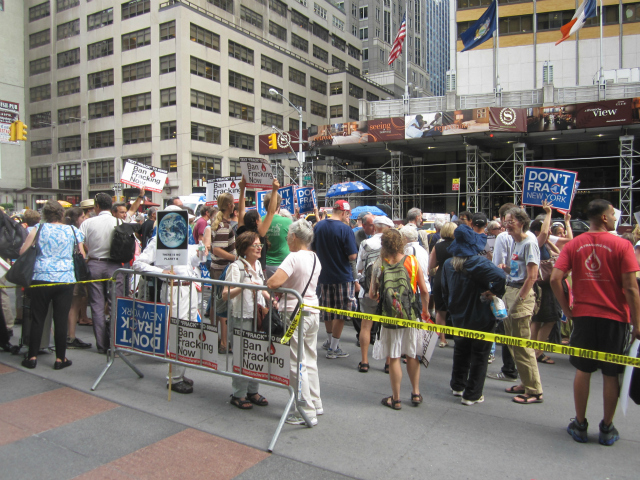 The protest was targeted at New York Gov. Andrew Cuomo, who was scheduled to be across the street at the Sheraton Hotel on Wednesday, Aug. 22, 2012.