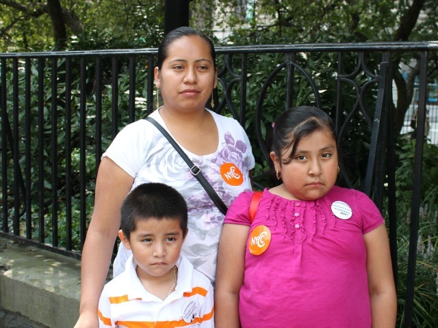 Anastacia Gonzalez, pictured with her two young kids, blames a lack of paid sick leave for her husband's death.