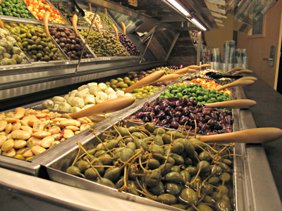 <p>The new Whole Foods on East 57th Street also features an olive bar.</p>
