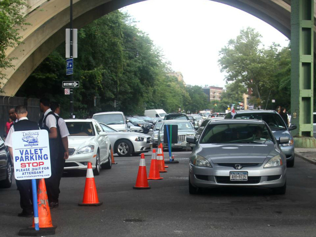 The line for valet parking at La Marina stretches several blocks along Dyckman Street.