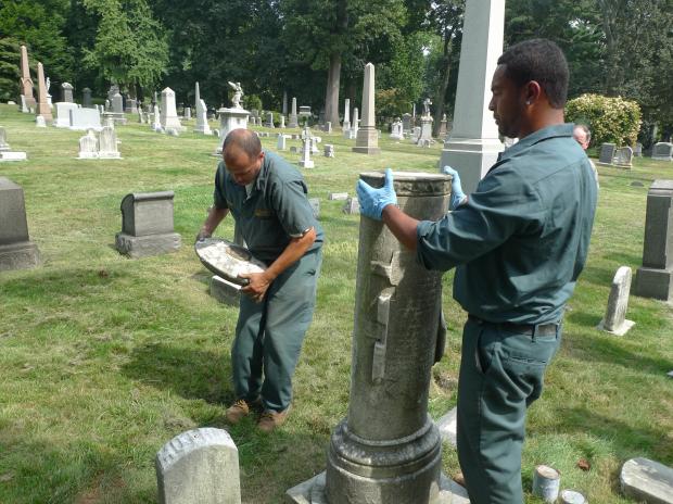 Green-Wood Cemetery officials are looking for donations to help repair the 51 grave markers that were damaged. Fixing the damage will cost at least $100,000, officials say.
