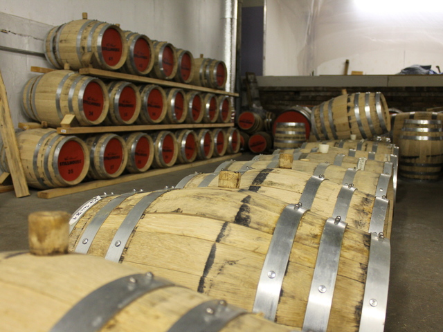 Van Brunt Stillhouse's Due North rum is available at restaurants and liquor stores. Its whiskey and grappa is not yet on sale.