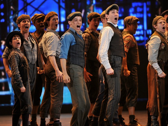 NEW YORK, NY - JUNE 10: The cast of 'Newsies' perform onstage at the 66th Annual Tony Awards at The Beacon Theatre on June 10, 2012 in New York City.