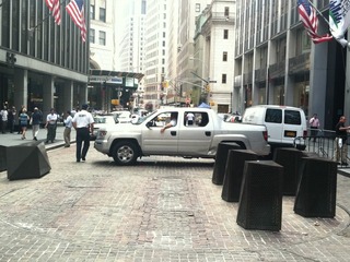 A 70-year-old man was killed by a pickup truck on Broad Street Aug. 23, 2012. The victim's sneaker can be seen at left.