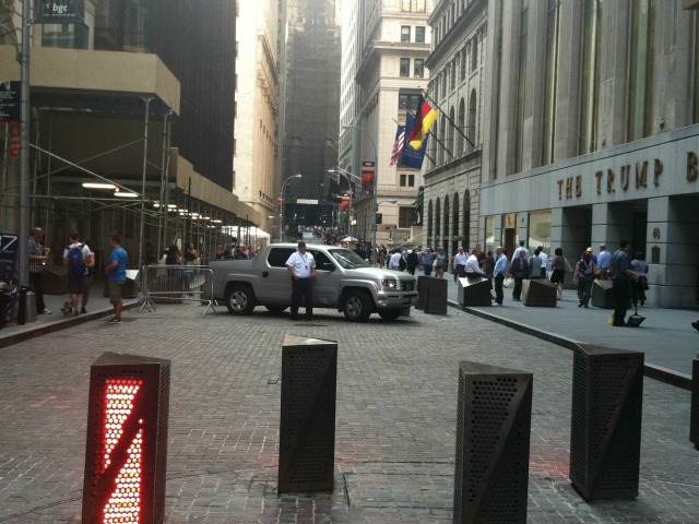 Two people struck by a vehicle on Broad Street near Leman Manhattan Aug. 23, 2012.