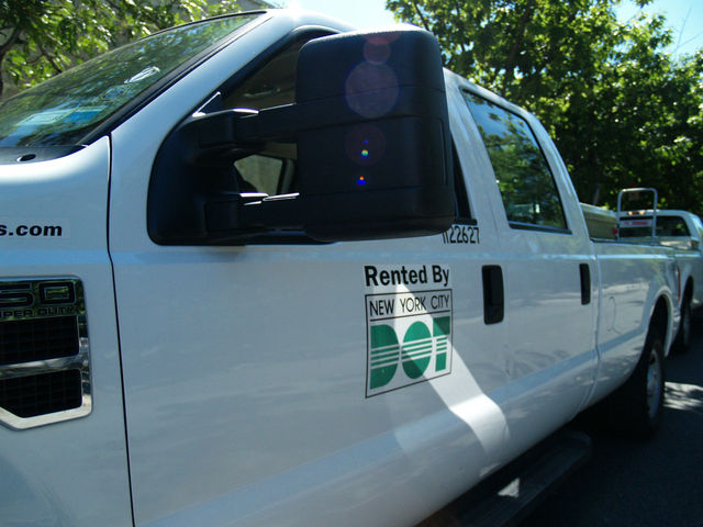 The Department of Transportation was on hand Wednesday to work on the permanent pedestrian plaza on 78th Street.
