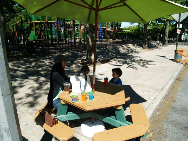 Laurie Rivera, 30, who nannies in Jackson Heights, says the permanent plaza at 78th Street will be 