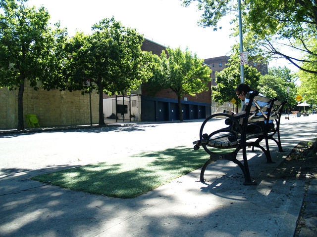A man reads on a 78th Street park bench on Aug. 29, 2012.