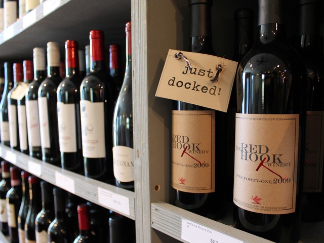 All of the alcohols produced by Brooklyn Spirits Trail breweries and distilleries are on display and on sale  at Dry Dock Wine and Spirits in Red Hook.