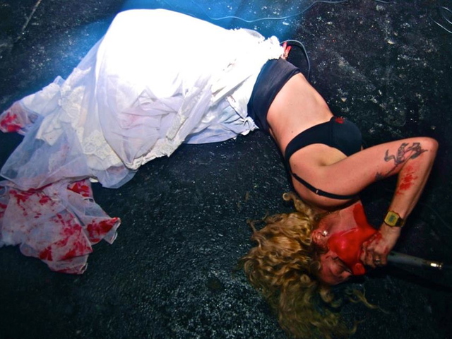 Nyssa Frank performed in a gown she made. The designer and performer is organizing the Bushwick Zoo.