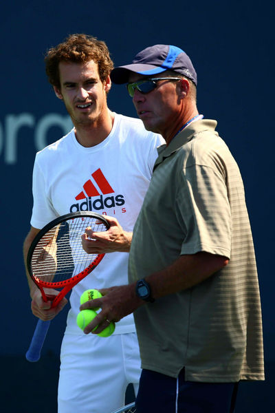 Ivan Lendl coaching Andy Murray at practice at the USTA National Tennis Center in Flushing, Queens, Thursday, August 30, 2012. 