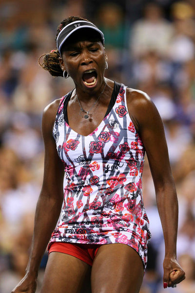 Venus Williams playing at the USTA National Tennis Center in Flushing, Queens, Thursday, August 30, 2012. 