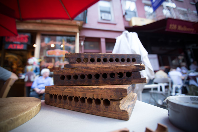 The presser used to shape the cigars made by Pico Lopez, cigar maker. Usually the cigars will be shaped for one week, he said on September 1, 2012.
