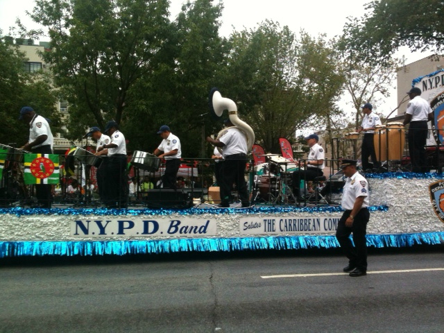 The NYPD band plays at the 2012 West Indian Parade on Monday, Sept. 3, 2012. 