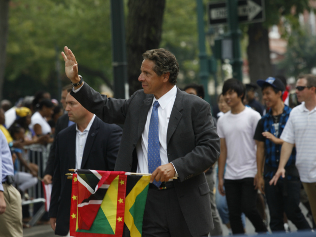 New York Governor Andrew Cuomo at the West Indian Day Parade along Eastern Parkway in Brooklyn.  Sept. 3, 2012.