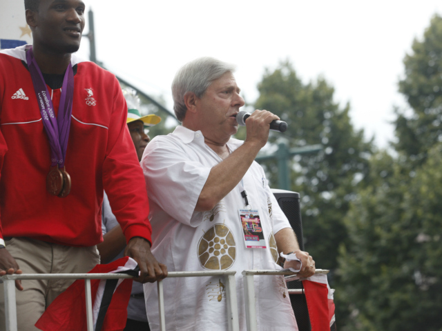 Brooklyn Borough President Marty Markowitz at the West Indian Day Parade along Eastern Parkway in Brooklyn.  Sept. 3, 2012.