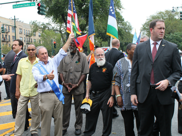 Mayor Michael Bloomberg at the West Indian-American Day Parade along Eastern Parkway in Brooklyn.  Sept. 3, 2012.