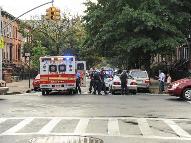 The scene of a RMP crash on Greene Avenue at Reid Avenue in Brooklyn on Tuesday September 4, 2012.