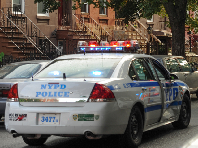 The marked police car involved in the crash is seen here on Tuesday September 4, 2012.