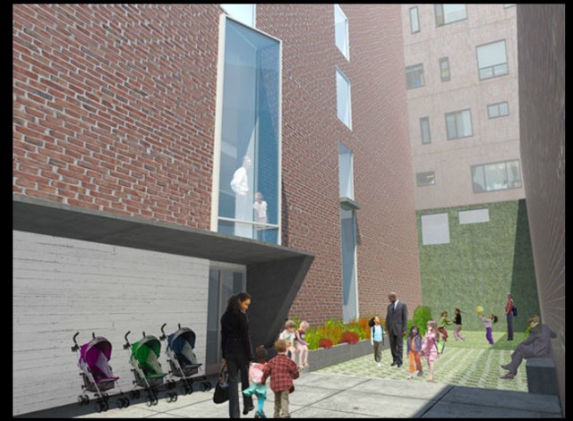 The exterior of the renovated Stephen Gaynor School. 