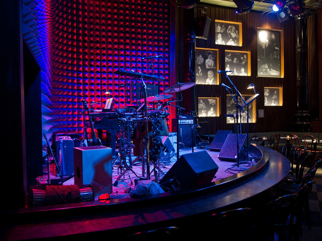Joe's Pub has a bar in back and 