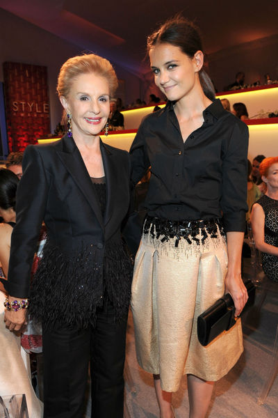 Carolina Herrera and Katie Holmes at the Style Awards at the tents at Lincoln Center, Wednesday, September 5, 2012.