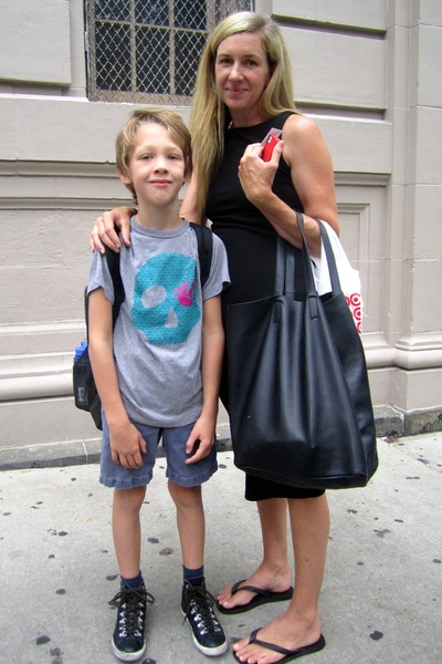 Verity Kneale's son Jack, 7, chose a skull t-shirt to wear to his first day of 2nd grade at P.S. 3 in the West Village on Sept. 6, 2012. 