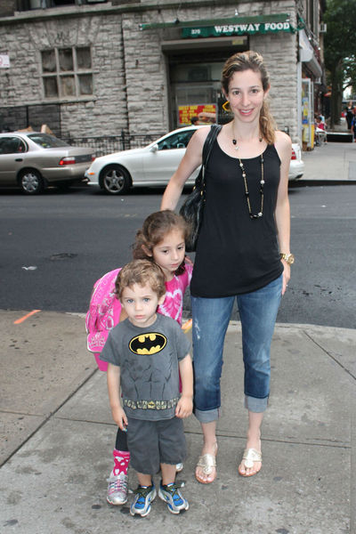 Caroline Messer, 34, was taking her daughter Claudia, 5, to kindergarten at Rodeph Sholom. She wore a necklace picked out by Claudia from J.Crew. 