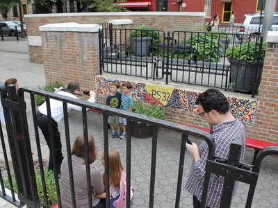 Parents turned the courtyard at P.S. 321 into a photo studio to record the first day of school in pictures in September 2012.