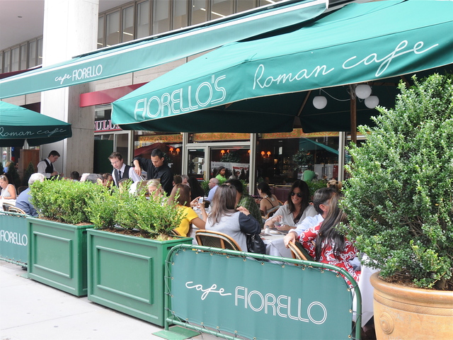Crowds of well-heeled patrons gathered at Cafe Fiorello to enjoy some mid-afternoon libations during the first day of New York Fashion Week.