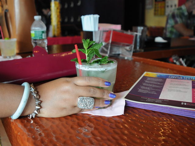 Fashion blogger Patrice Yurskik said that her favorite drink to sip on during Fashion Week is Rosa Mexicano's pineapple mojito.