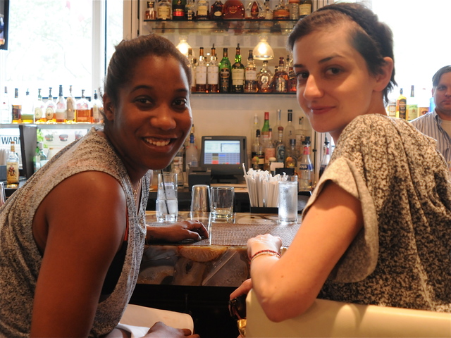 Sam Dinsdale, right, enjoys her first Fashion Week with friend Jessica Bacon by starting with a Hemingway Daiquri at Ed's Chowder House.