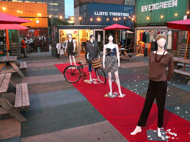 September 6 2012 - DeKalb Market dressed mannequins and put out a red carpet for Fashion's Night Out. 