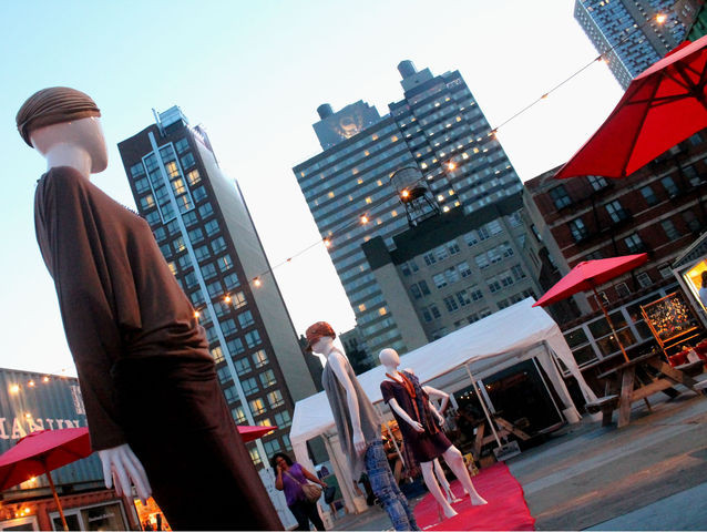 September 6 2012 - DeKalb Market dressed mannequins and put out a red carpet for Fashion's Night Out. 