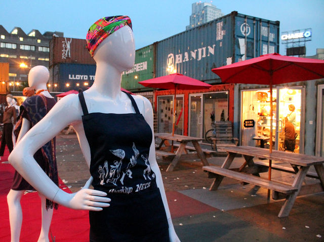 September 6 2012 - DeKalb Market dressed mannequins and put out a red carpet for Fashion's Night Out. 