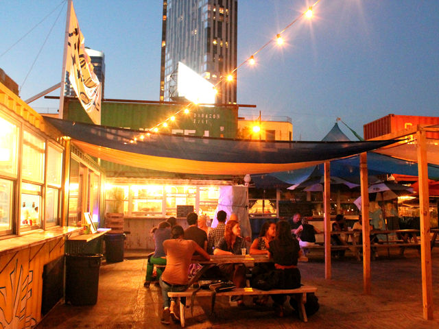 September 6 2012 - People enjoyed beer, food, music, and fashion at Fashion's Night Out in DeKalb Market. 