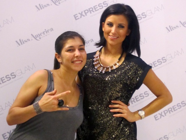 Miss America 2012 Laura Kaeppeler got in on the fashion fun, letting fans take photos with her at the Express store on Broadway on Fashion's Night Out Sept. 6, 2012.