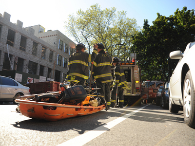Firefighters rushed to 227 Carlton Avenue in Fort Greene for a building collapse on September 10, 2012.