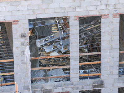 Support beams caved in at a Carlton Avenue building in Fort Greene on September 10, 2012.