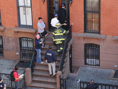 Officials responded to Carlton Avenue in Fort Greene, where a building collapsed on September 10, 2012.