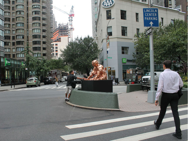 A sculpture by Saint Clair Cemin at 62nd Street and Broadway.