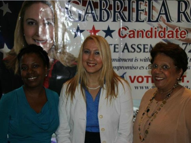 Assembly candidate Gabriela Rosa at a fundraiser with progressive women leaders.