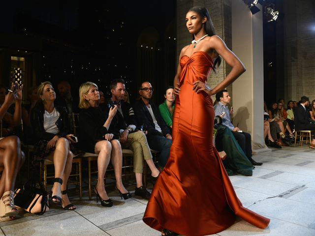 Models walk the runway at the Zac Posen Spring 2013 fashion show during Mercedes-Benz Fashion Week at Avery Fisher Hall, Lincoln Center on Sept. 9.