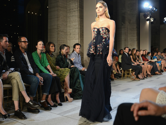  Models walk the runway at the Zac Posen Spring 2013 fashion show during Mercedes-Benz Fashion Week at Avery Fisher Hall, Lincoln Center on Sept. 9, 2012.