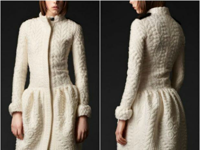 A Burberry wool silk knit coat. 