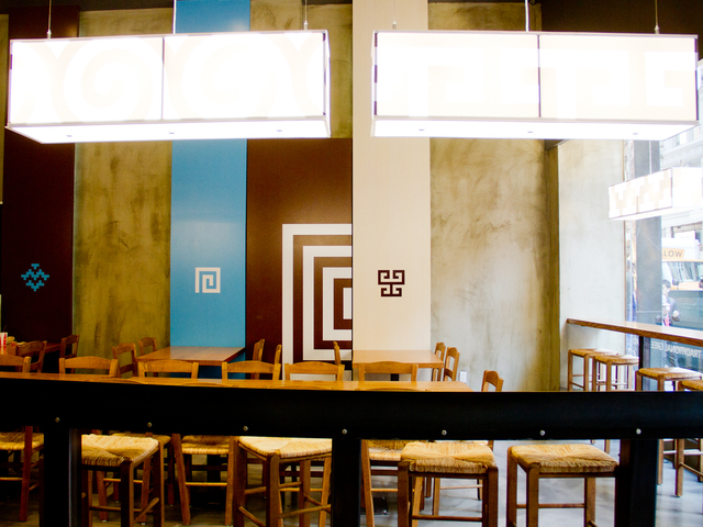 The inside of GRK Fresh Greek, a new eatery in the Financial District that opened on  Wednesday.
