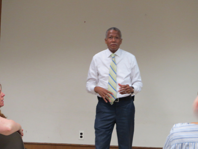 At a heated public meeting on Sept. 12, Council Member Robert Jackson listened to concerns about Dyckman quality of life.