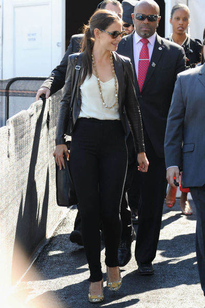 Katie Holmes leaving the Lincoln Center tents after her Holmes & Yang presentation, Wednesday, September 12. 2012. 