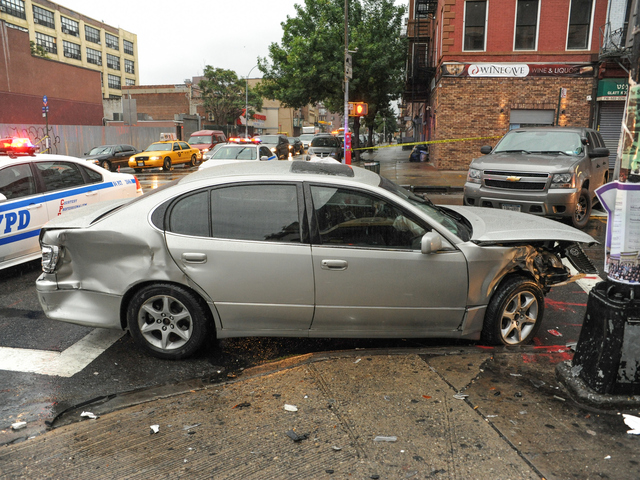 A Lexus was involved in a collision with a NYPD vehicle on Tuesday September 18th, 2012.
