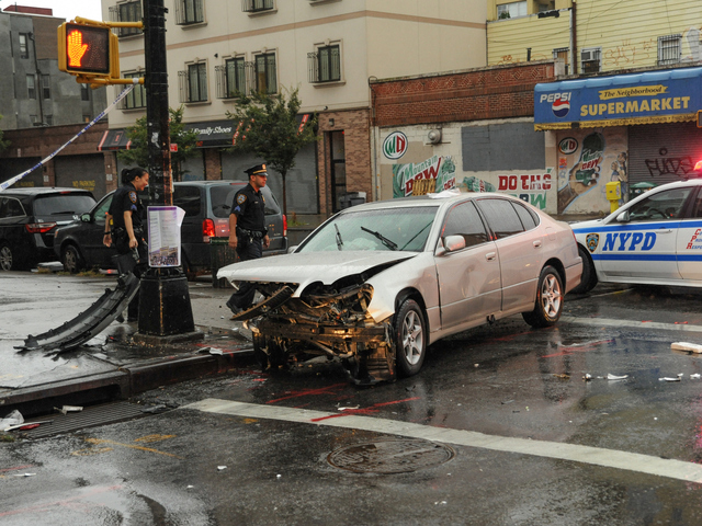 A Lexus was involved in a collision with a NYPD vehicle on Tuesday September 18th, 2012.